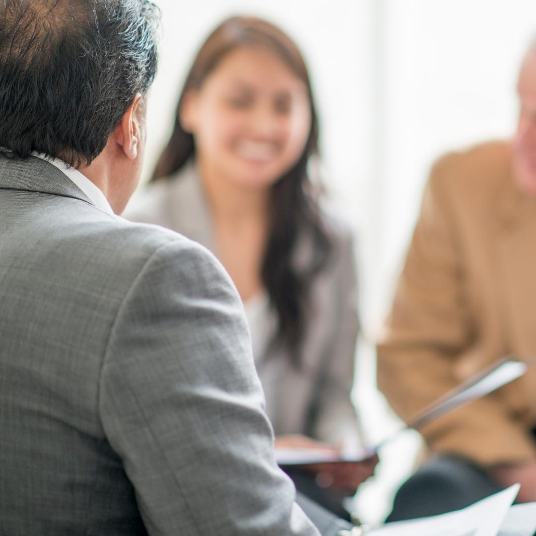 Business professional in interview 