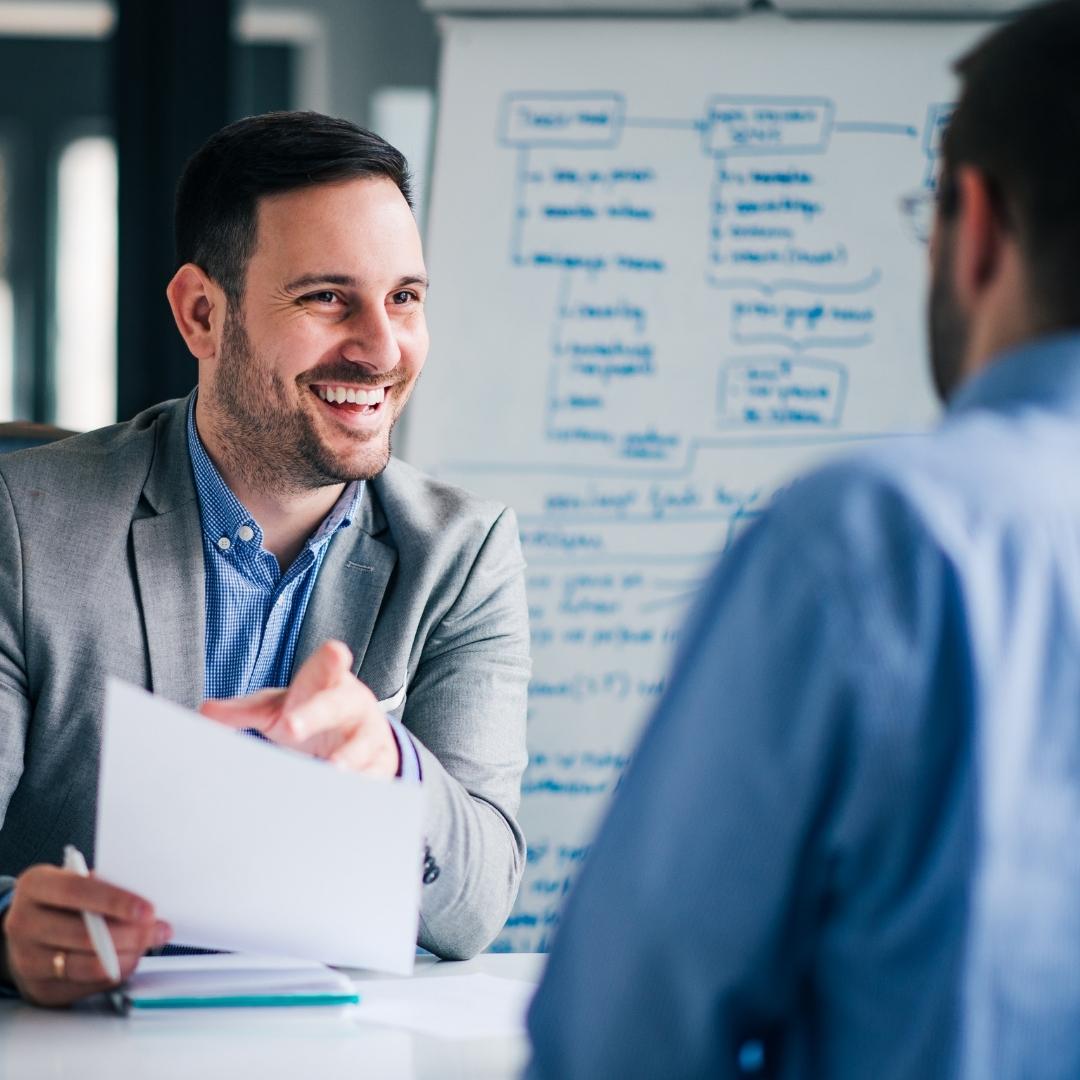 Recruiter smiling at application